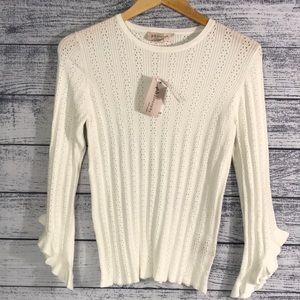 NWT-PHILOSOPHY-White Star Long Sleeve Pullover